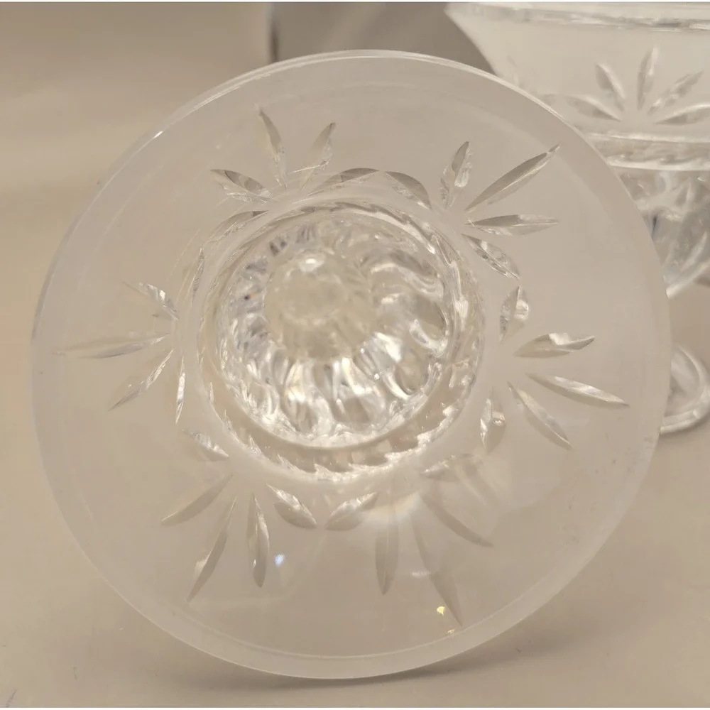 2 VTG Crystal Candle Holders 24% Lead‎ 